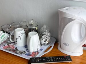 Tea/Coffee making facilities and biscuits.