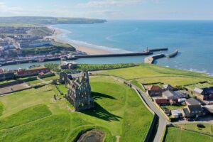 Whitby Abbey and Whitby harbour