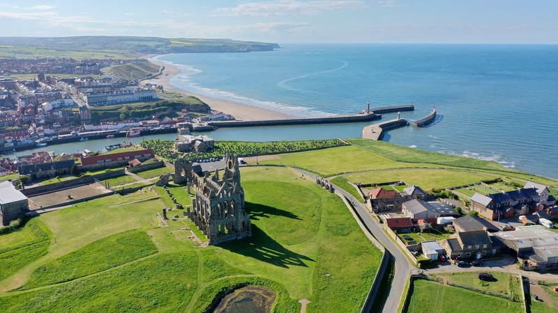 Whitby Abbey and Whitby harbour