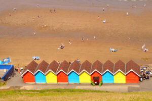 Whitby beach huts in North Yorkshire