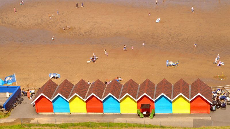 Whitby beach huts in North Yorkshire