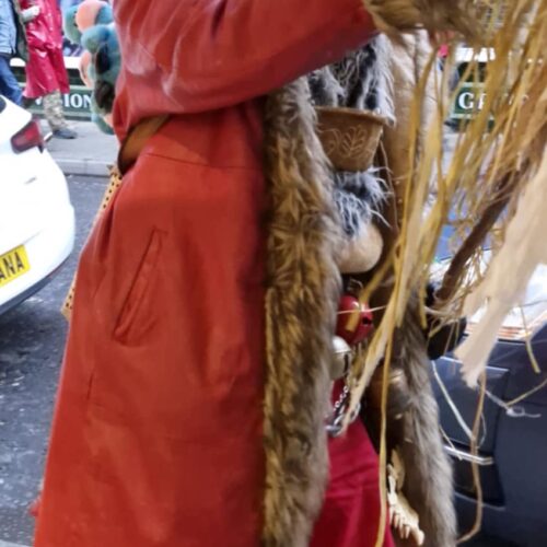 7a473a2f-7adb-4d7b-8089-a81cd6505e48 A person wearing traditional Krampus outfit for the Krampus Run